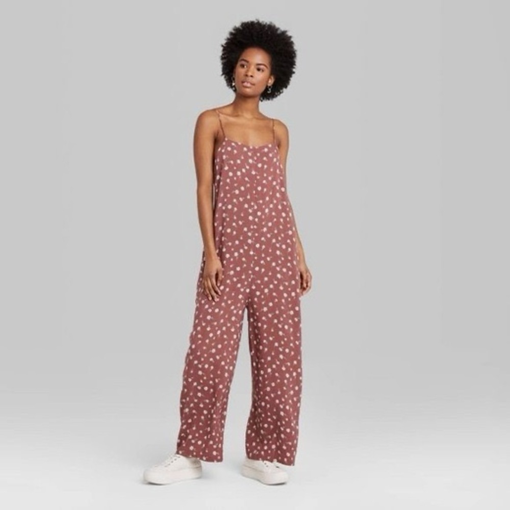 Wild Fable cinnamon floral sleeveless square neck strapping jumpsuit